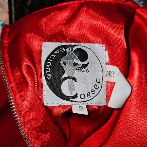 NWT S A-Line RETRO ROCKABILLY MICRO Mini Skirt RED SILK - Picture 4 of 14